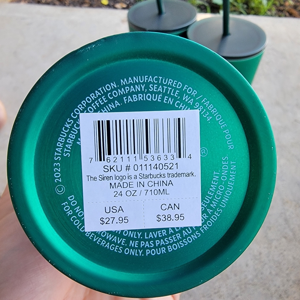 Starbucks Soft Touch Green Stainless Steel Venti Tumblers SET OF THREE NEW - Picture 10 of 12